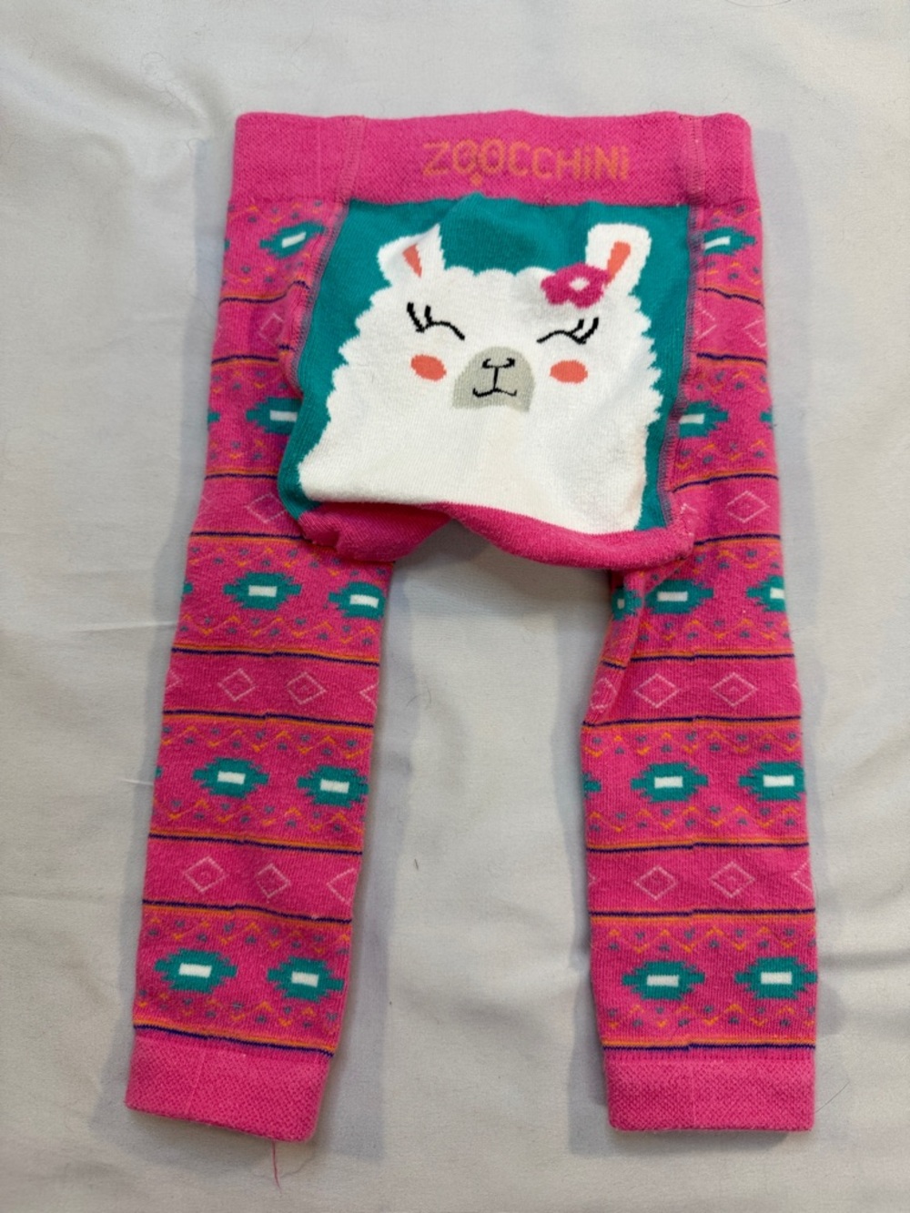 Zoocchini - Pink Llama Face Kids Leggings